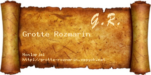Grotte Rozmarin névjegykártya